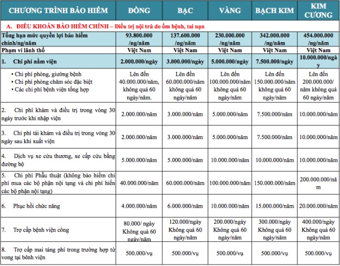 bảo hiểm sức khỏe Bảo Việt An Gia